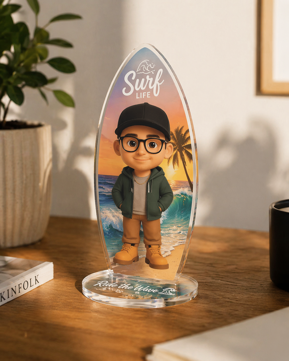 Figurine Acrylique Surf Life Personnalisée