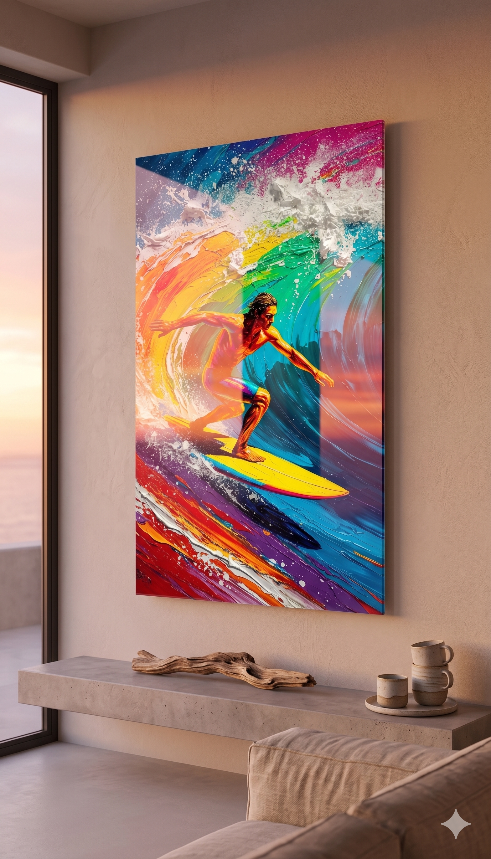 Wave Rider – Tableau Art Surf Coloré