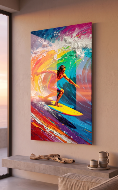 Wave Rider – Tableau Art Surf Coloré